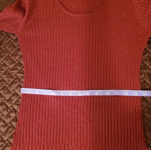 NWT Calvin Klein Red Sparkly Lurex Sweaterdress - Picture 10 of 10